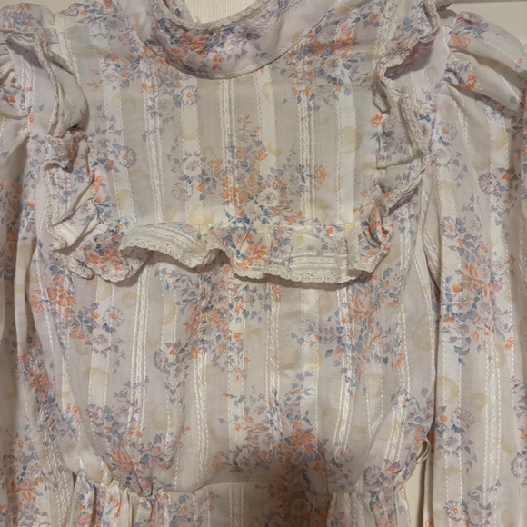 Vintage Maxi Floral LS Dress - Sz. 11 - Picture 2 of 9